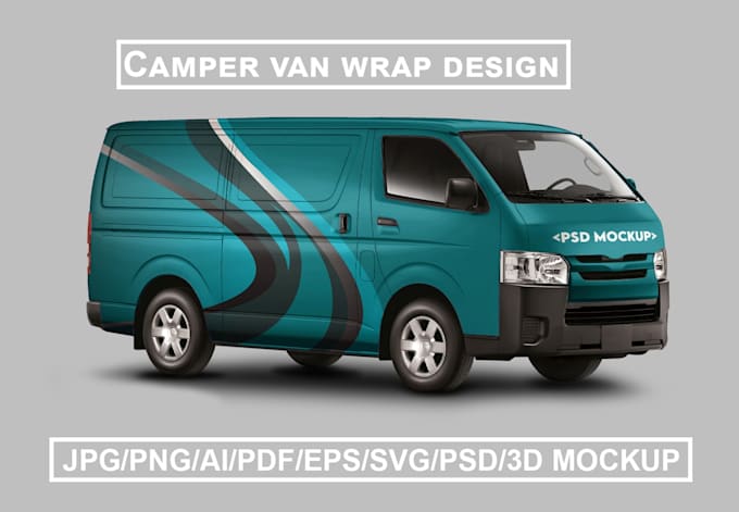 do camper van wrap design, custom van wrap, car,  truck wrap, any vehicle wrap