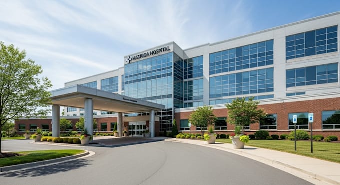 Design 3d hospital, pharmaceutical store, 3d medical center, 3d clinic ...
