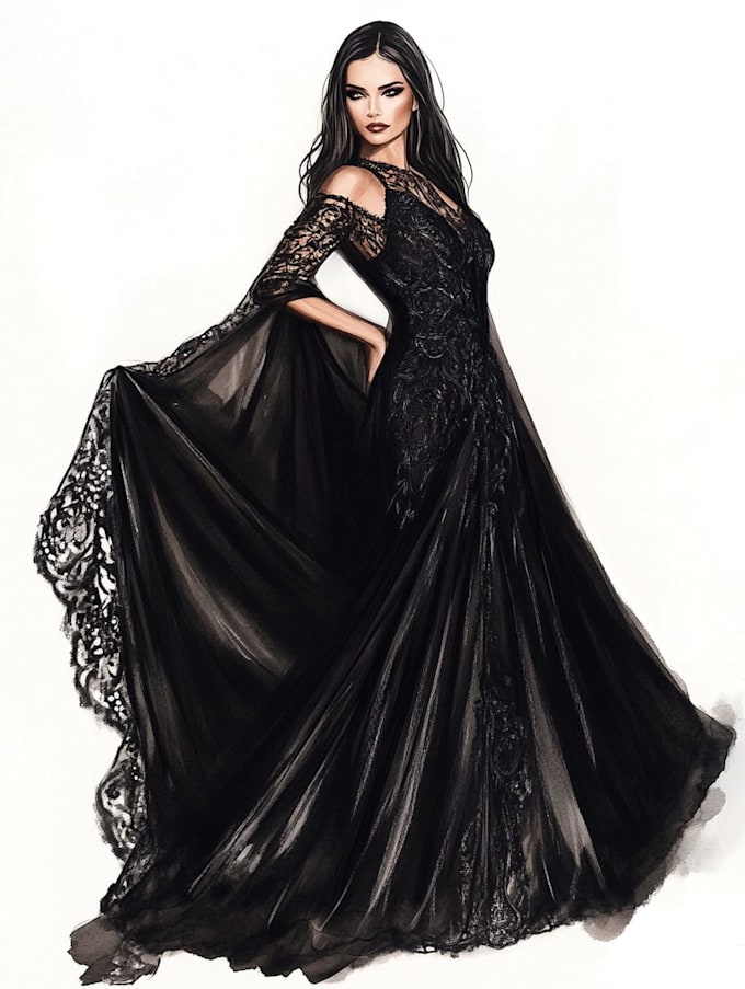 Draw a unique fashion illustration by Jamaalleahysf | Fiverr