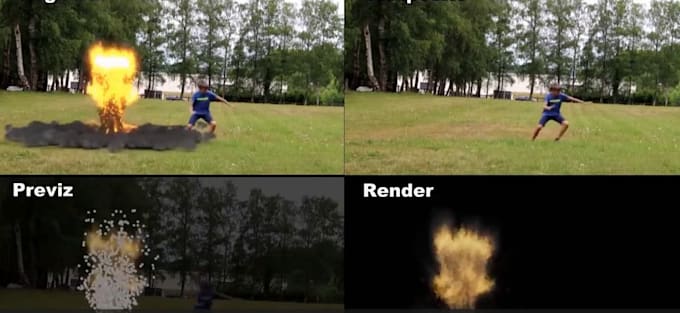 replace greenscreen,action vfx,particle simulation,gunshot effect,roto,smoke vfx