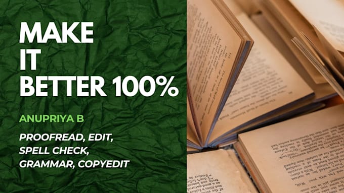 proofread english books, emails, documents professionally