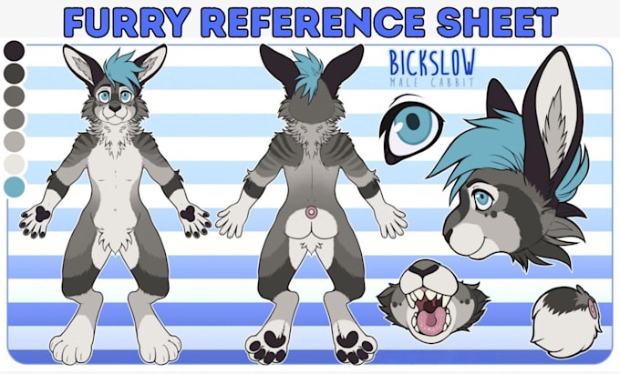Fury Scetch Reference Draw fursona reference sheet furry art oc furry character ref sheet for ...