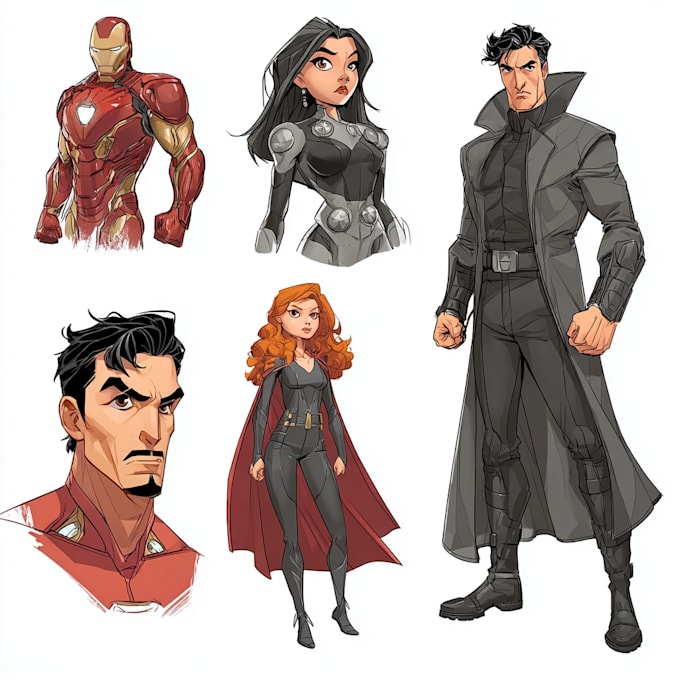 do a superhero comic illustration