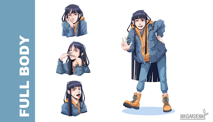 create a high quality full body character design