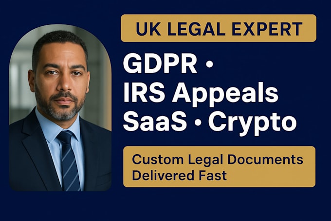 draft gdpr policy, irs appeal letters, saas agreements and crypto compliance doc