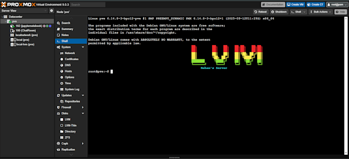 set up your proxmox server