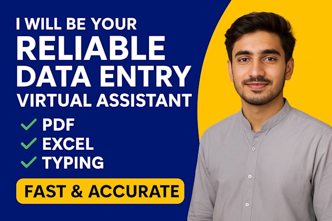 be your reliable data entry virtual assistant