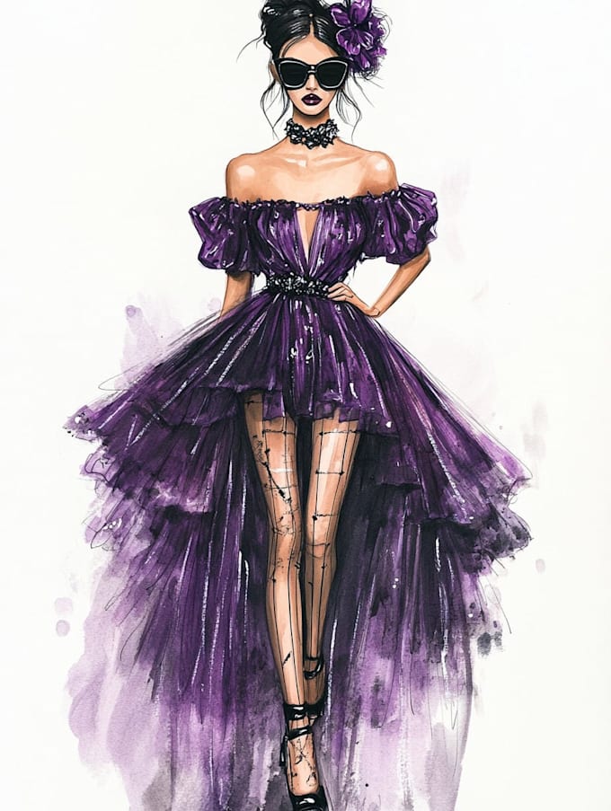 draw a unique fashion illustration
