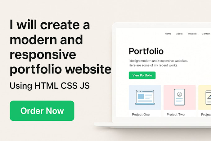 create a modern and responsive portfolio website