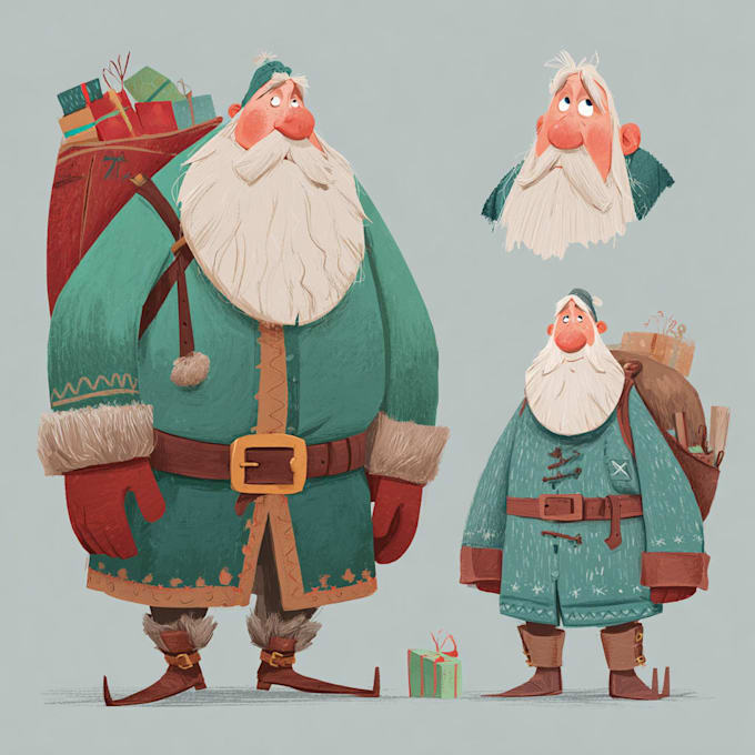 illustrate christmas card, christmas character