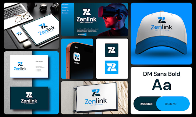create minimalist business logo design with brand identity kit and guidelines