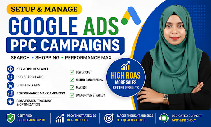 setup, audit and optimize your google ads ppc, pmax and shopping campaign