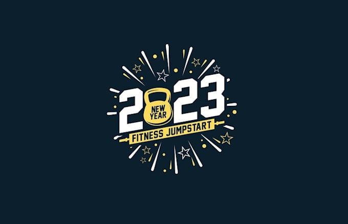 design fitness year weight loss program logo