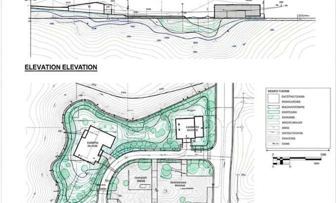 draft accurate topographic elevation and site plan
