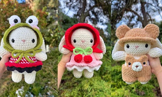 design custom crochet plush, handmade stuffed animal plushie from concept