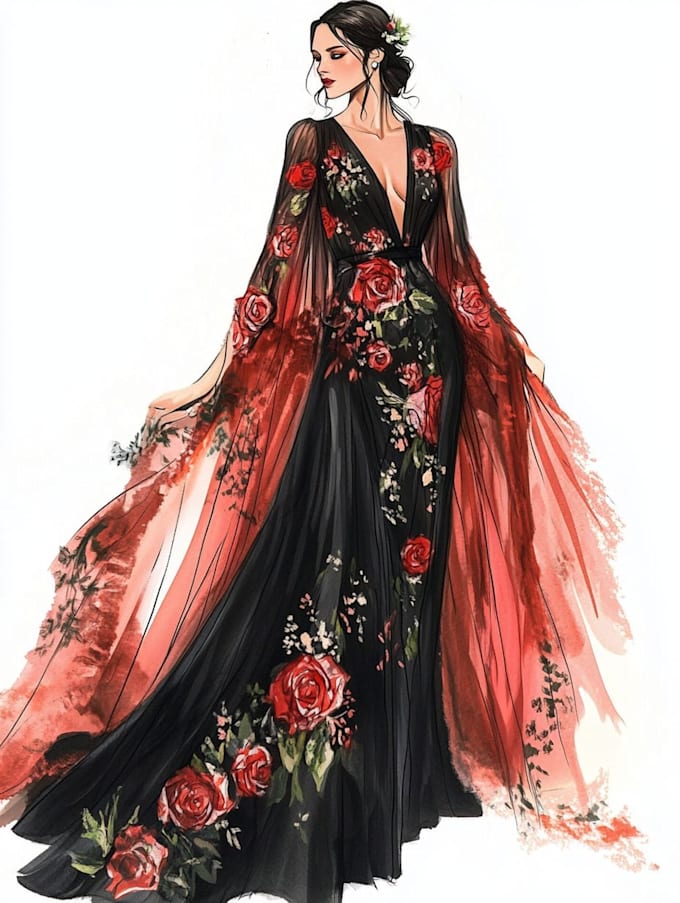 draw a fashion illustration or sketch