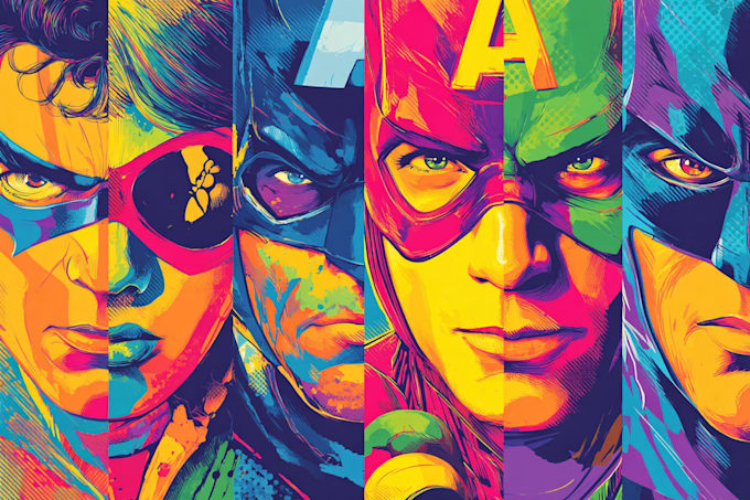 draw comic superhero pop art portraits