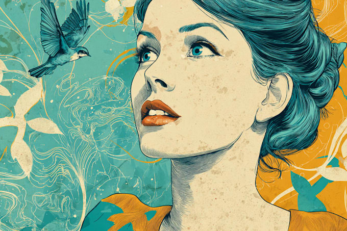 draw vintage and retro illustration style