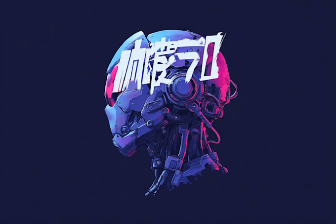 illustrate typeface or typography cyberpunk, futuristic logo