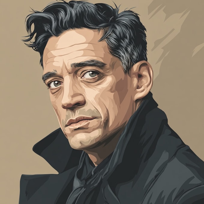 create a face into color vector art portrait