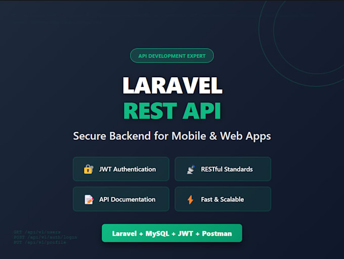 build laravel rest api for mobile app and web application