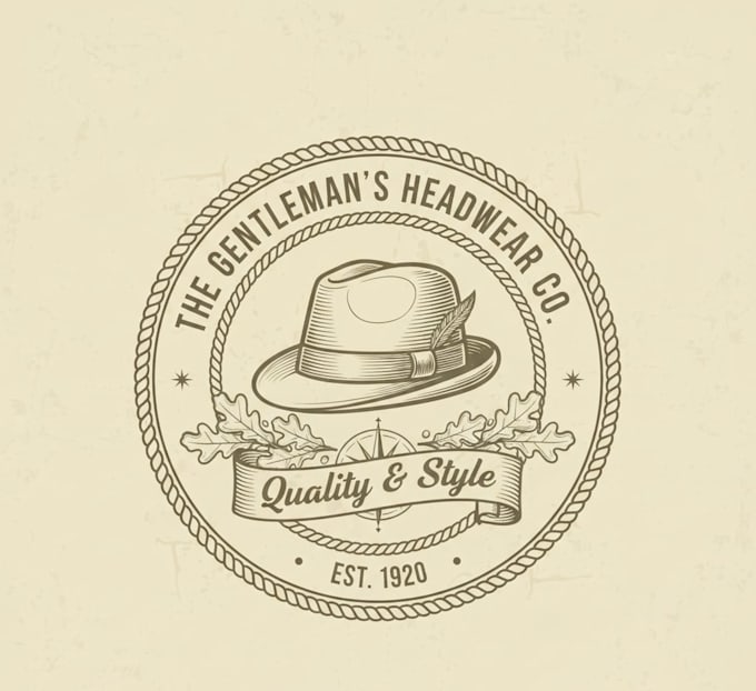 design a unique vintage hat logo for your brand