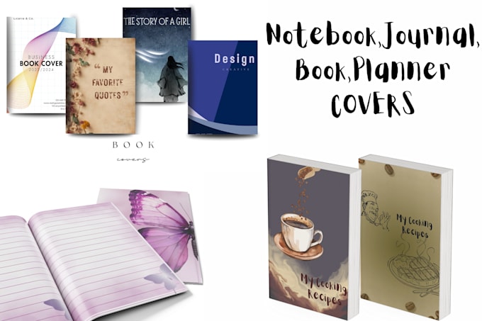 design custom covers for book,notebook,journals and planners