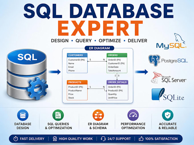 do sql queries, sql database projects, erd, use cases