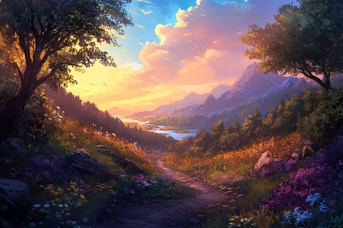 create fantasy landscape illustrations