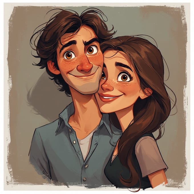 draw couple portrait illustration