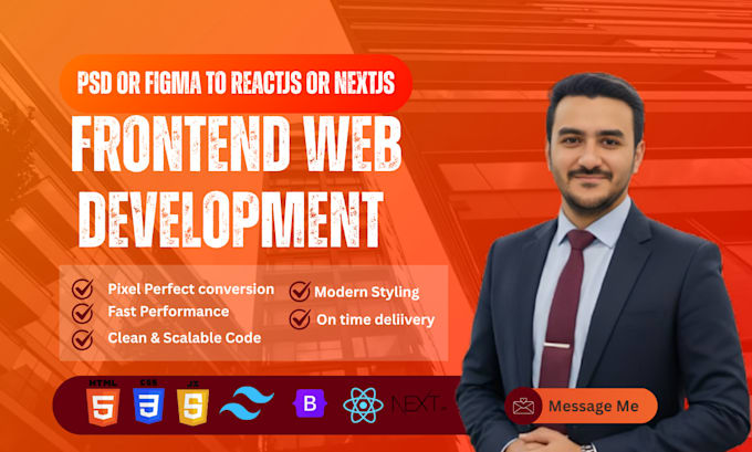 convert PSD or figma to reactjs or frontend website development with firebase