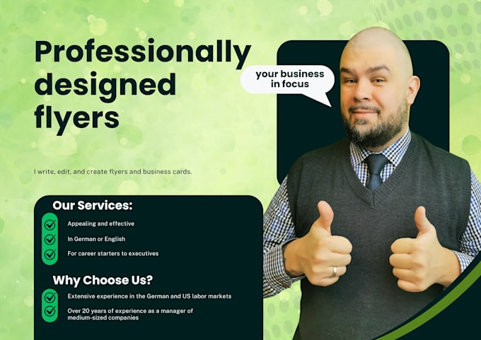create professional and customized flyers, business cards and media kits