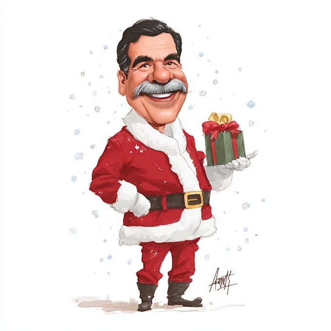 unique christmas cartoon caricature
