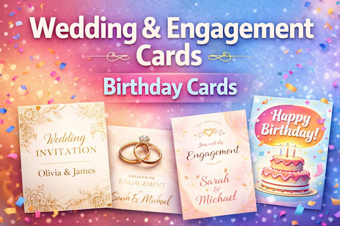 design luxury engagement and wedding invitation cards