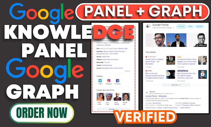 create google knowledge panel for a person or knowledge graph for authors