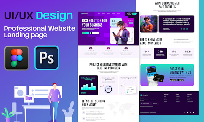 Design a modern website, landing page, and ui ux in figma by ...