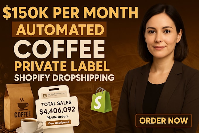 setup a premium private label coffee shopify store ecomerce website design