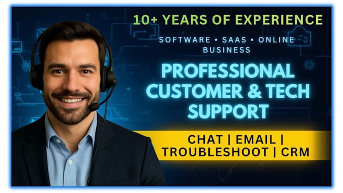 technical support agent for saas, CRM, and online business support
