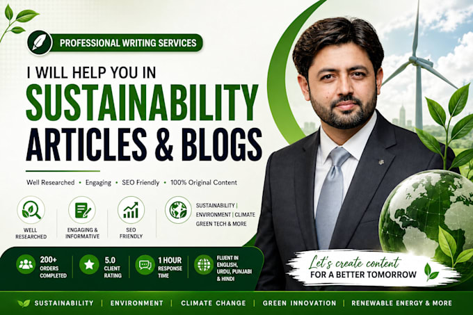 help you in sustainability articles and blogs