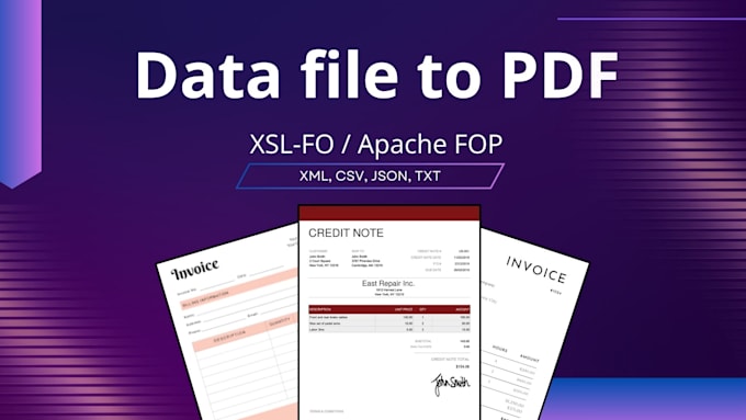 fix and customize invoice PDF and create xsl fo code for xml