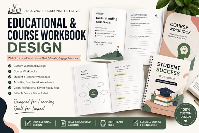 design canva educational course workbook, teacher training manuals, worksheet