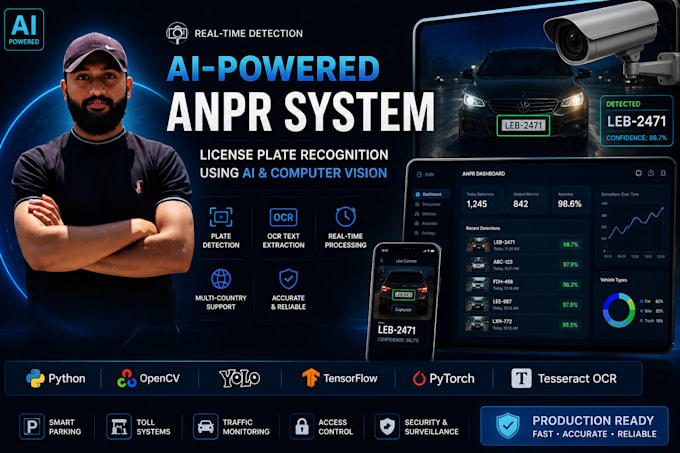develop ai based anpr number plate detection recognition system
