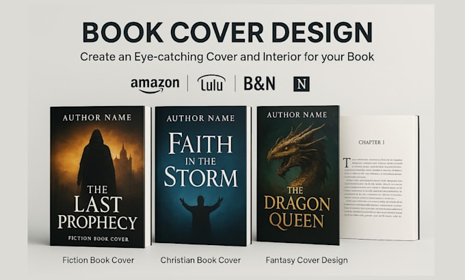 Do book cover design, kdp cover design, interior book layout fiction ...