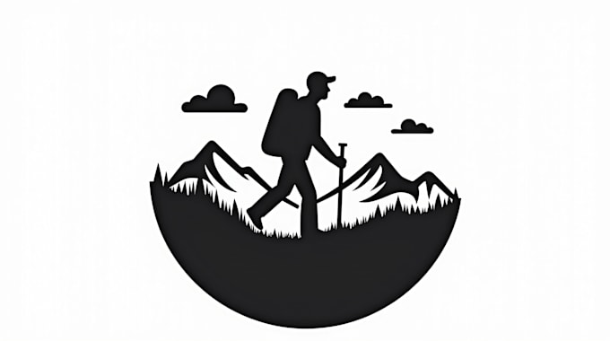create beautiful hiking outdoor adventure logo
