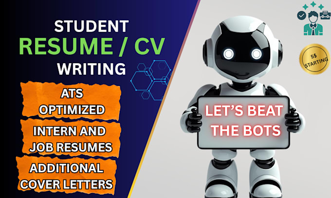 write professional ats student resume or internship CV