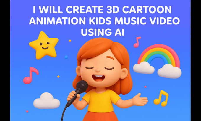 create 3d cartoon animation kids music video using ai