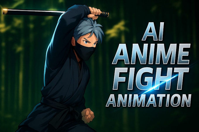 create action packed ai anime fight animation cinematic 2d anime video scenes