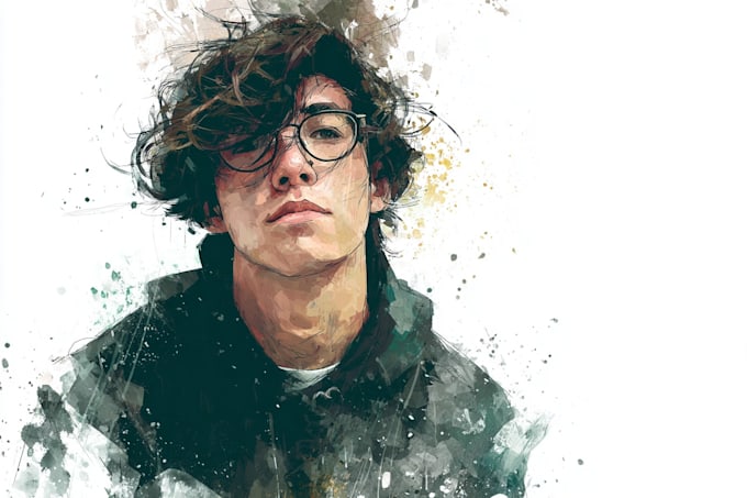 draw watercolor portrait illustration
