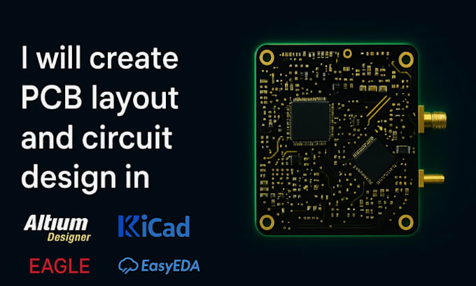 Create pcb layout and circuit design in altium, kicad, eagle, or ...