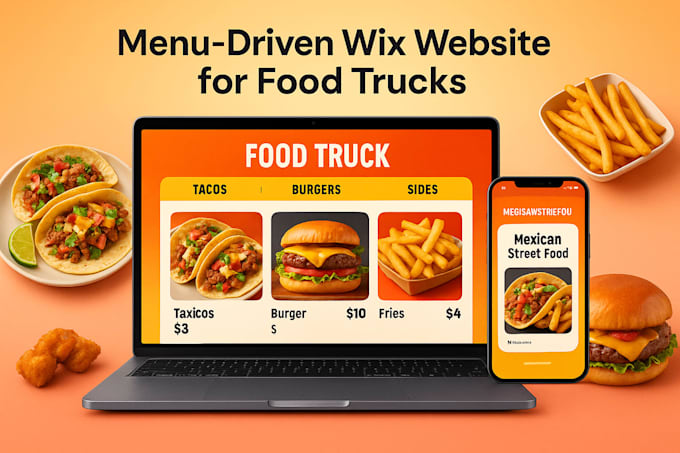 create menu driven wix website for food trucks